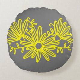 COJÍN REDONDO LÍNEA DE FLORES SENCILLA