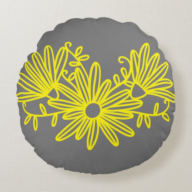 COJÍN REDONDO LÍNEA DE FLORES SENCILLA (Anverso)