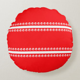 Cojín Redondo Líneas de ballena roja puntos abstractos geométric
