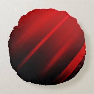 Cojín Redondo Líneas rojas abstractas
