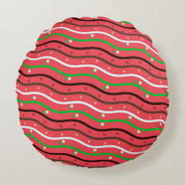 Cojín Redondo Líneas y flores