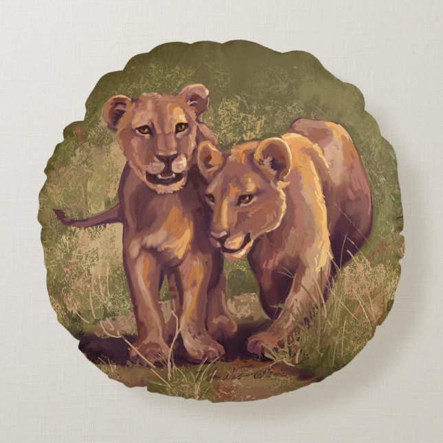 Cojín Redondo Lion Cubs (Anverso)