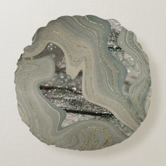 Cojín Redondo Liquid Marble Wave Glitter Glam 1