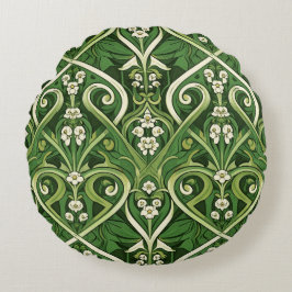 Cojín Redondo Lirio de valle venenoso art nouveau
