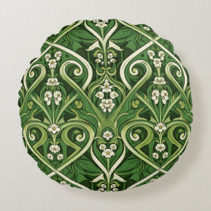 Cojín Redondo Lirio de valle venenoso art nouveau