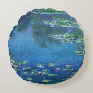 Cojín Redondo Lirios de agua vintage de Claude Monet