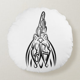 Cojín Redondo Lista tribal negra y blanca