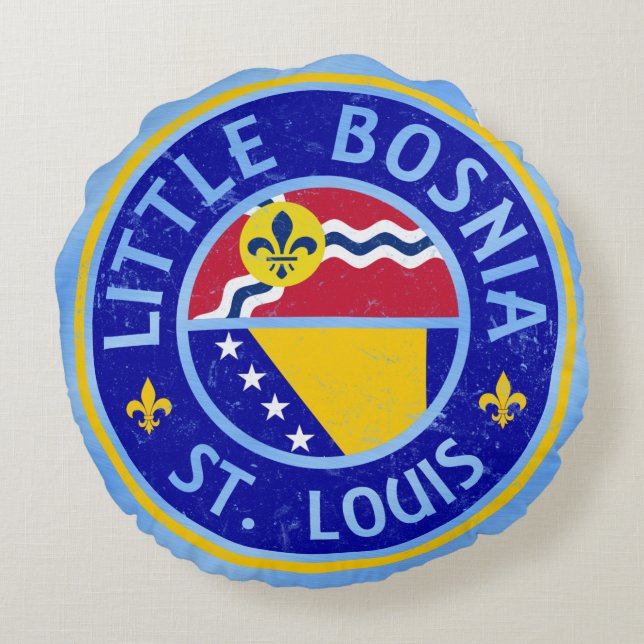 Cojín Redondo Little Bosnia St Louis Round Pillow, Herzegovina (Reverso)