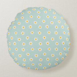Cojín Redondo Little Daisies - soft teal