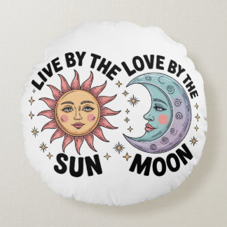 Cojín Redondo Live by the Sun Love by the Moon Retro Tote Bag