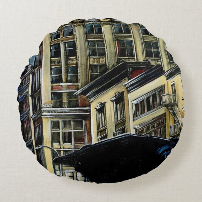 Cojín Redondo Lo mejor de Broadway, Nueva York (Anverso)