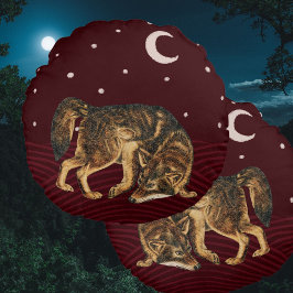 Cojín Redondo Lobo nocturno