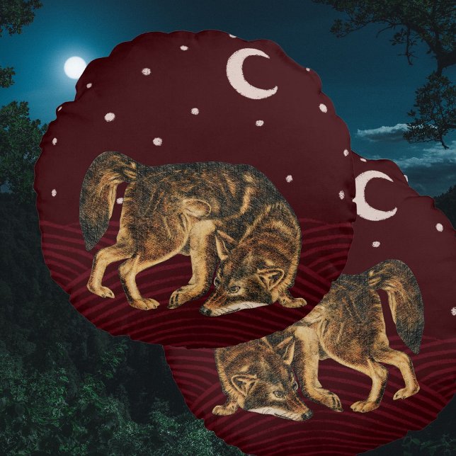 Cojín Redondo Lobo nocturno (Subido por el creador)