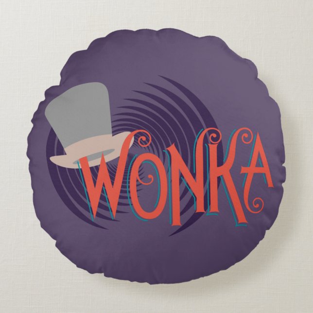 Cojín Redondo Logo de Wonka Spiral (Anverso)
