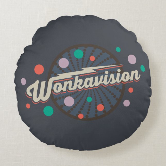 Cojín Redondo Logo de Wonkavision (Anverso)