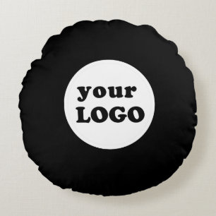 Cojín Redondo Logotipo comercial personalizado Minimalista negro