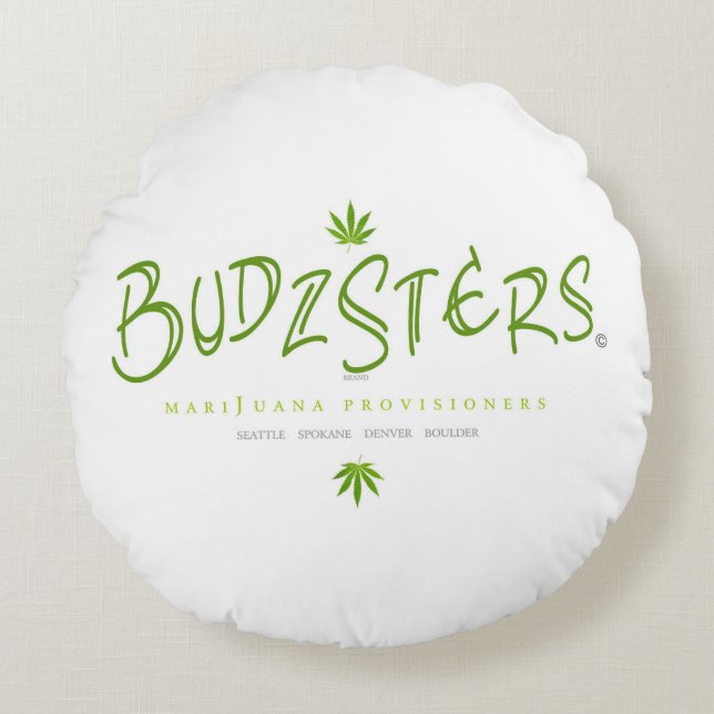 Cojín Redondo Logotipo de Budzsters (Anverso)