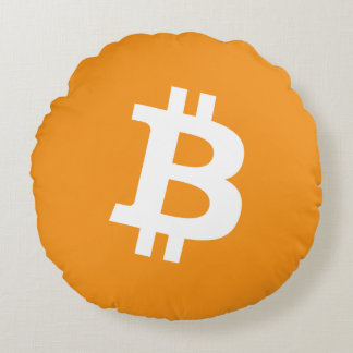 Cojín Redondo Logotipo de criptografía de Bitcoin