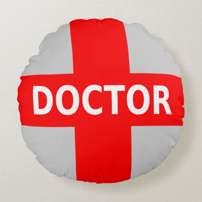 Cojín Redondo Logotipo de médico (Anverso)