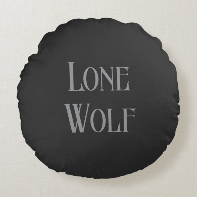 Cojín Redondo Lone Wolf Male Sigma Modern Minimalist (Anverso)