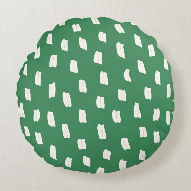 Cojín Redondo Loose Mark Leaf Green (Anverso)