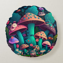 Los adorables elfos juegan bajo hongos