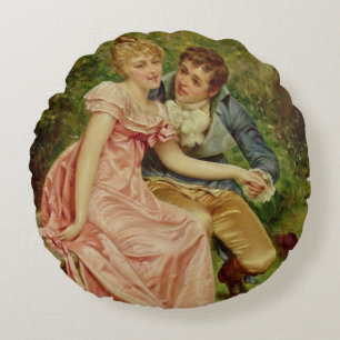 Cojín Redondo Los amantes (aceite en lona)