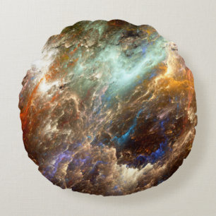 Cojín Redondo Los colores de la serie, pintura de Fancy. Fondo