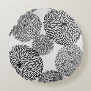 Cojín Redondo Los crisantemos de la escuela japonesa