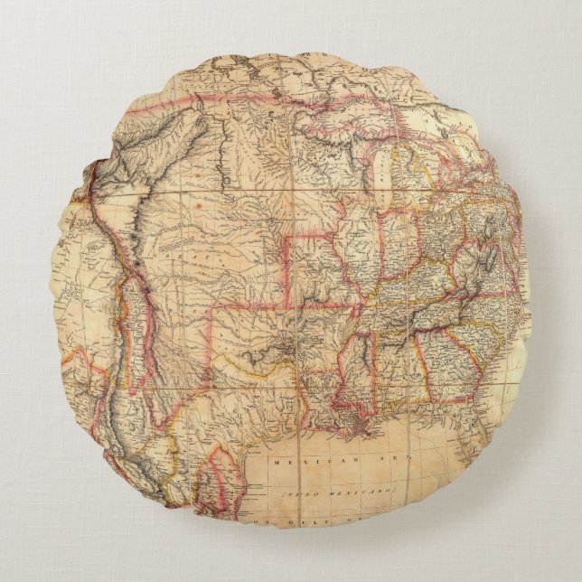 Cojín Redondo Los Estados Unidos de América 12 (Anverso)