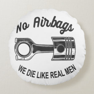 Cojín Redondo Los hombres aceleran el Carreras, el coche deporti