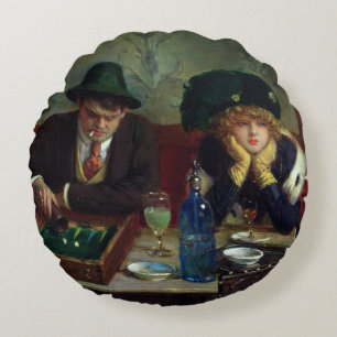 Cojín Redondo Los jugadores del backgammon