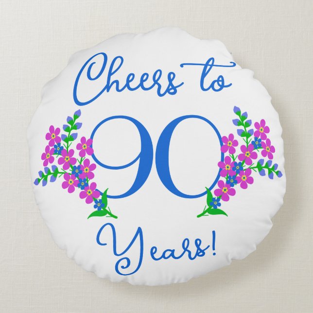 Cojín Redondo Los pájaros azules me olvidan, no las flores 90 cu (Reverso)