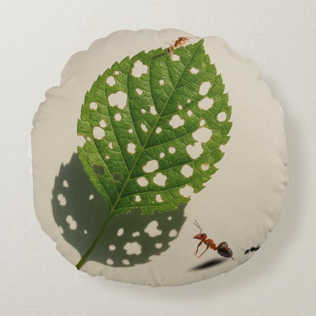 Cojín Redondo Los pequeños arquitectos de la naturaleza con sus  (Anverso)