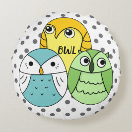 Cojín Redondo Los puntos adorables con los niños en el patrón de