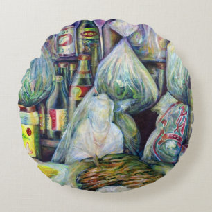 Cojín Redondo Los sabores secos de Singapur