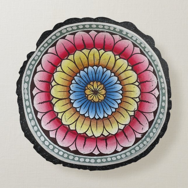 Cojín Redondo Lotus Mandala (Anverso)