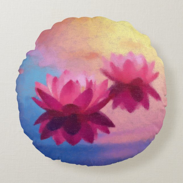 Cojín Redondo Lotus Vibrant (Anverso)