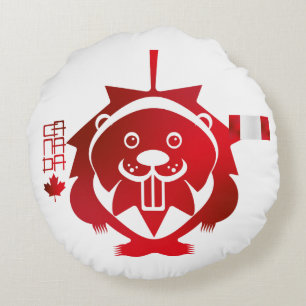 Cojín Redondo LOVE Castor/ Maple Bandera Canada by Masanser