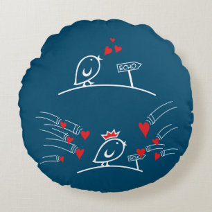 Cojín Redondo LOVE ECHO - Aves cómicas Tweetlercools 2