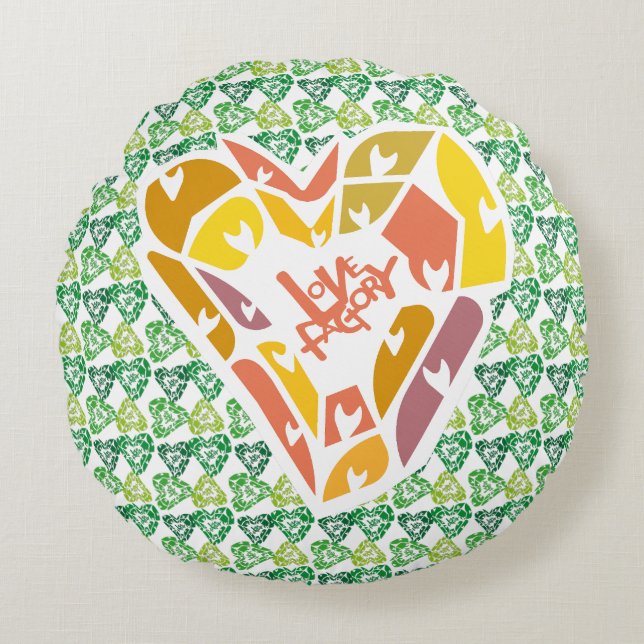 COJÍN REDONDO LOVE FACTORY HEARTS BY MASANSER  (Anverso)