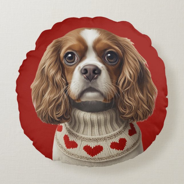 Cojín Redondo Love Heart cavalier (Anverso)