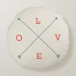 Cojín Redondo Love Modern Arrow Typography Art Minimalista<br><div class="desc">Love Modern Arrow Typography Art Minimalista</div>
