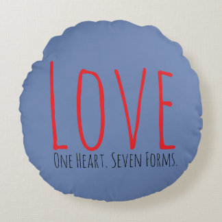 Cojín Redondo Love - One Heart. Seven Forms Round Pillow