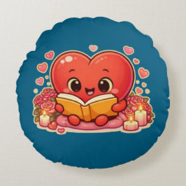 Cojín Redondo Love Stories Begin Within the Heart