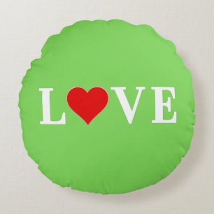 Cojín Redondo LOVE Trending Lime Green Modern Elegant