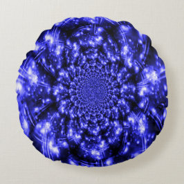 Cojín Redondo Luces Azules Brillantes