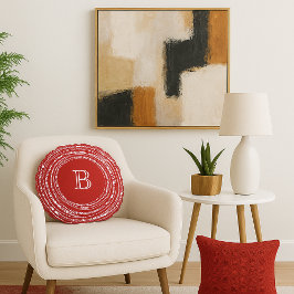 Cojín Redondo Luces esparcantes brillantes y merry Navidades Mon