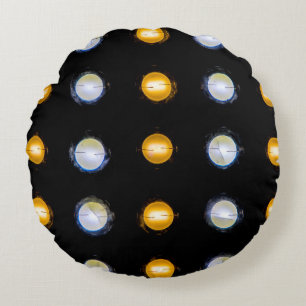 Cojín Redondo Luces LED, cerrar fondo abstracto.