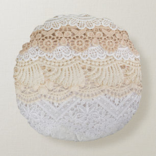 Cojín Redondo Lugar floral ornamental: Colección elegante